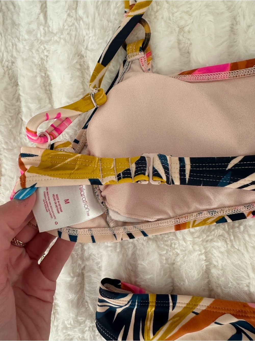 Target Tropical Leaf Print Bikini Set in Pink, Olive & Navy - Picture 6 of 7